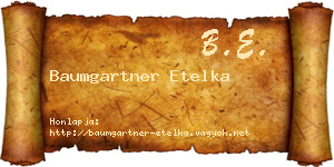 Baumgartner Etelka névjegykártya